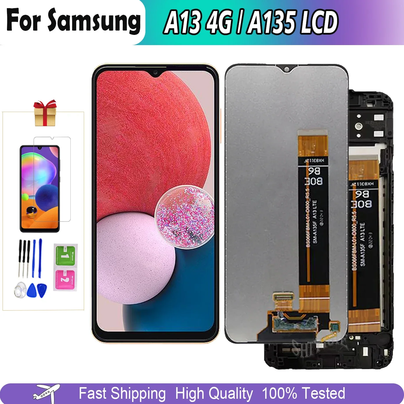 Samsung A135 Ekran Dokunmatik Orijinal BOE Çıtasız (Çerçevesiz)