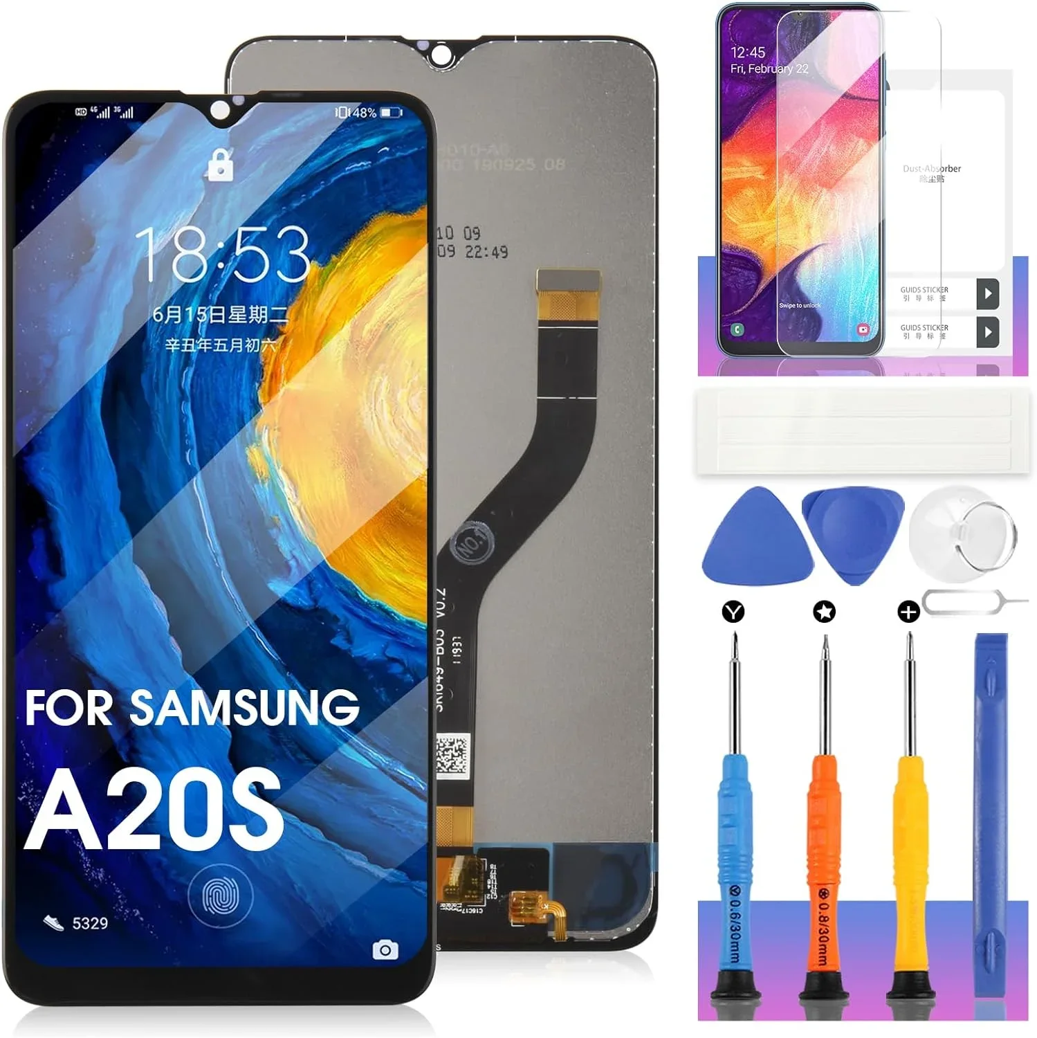 Samsung A20s Ekran Dokunmatik Orijinal Çıtasız Ürün (Çerçevesiz)