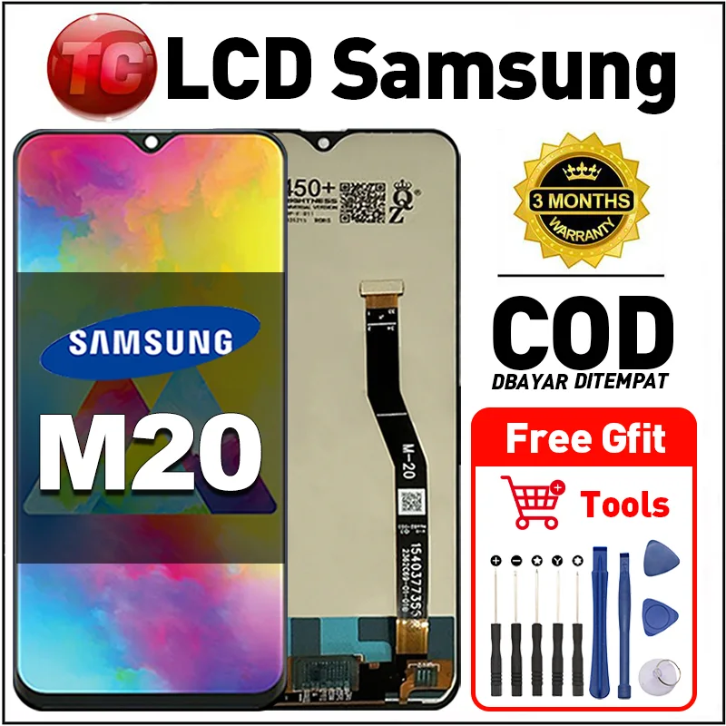 Samsung M20 Ekran Dokunmatik Orijinal Çıtasız Ürün (Çerçevesiz)