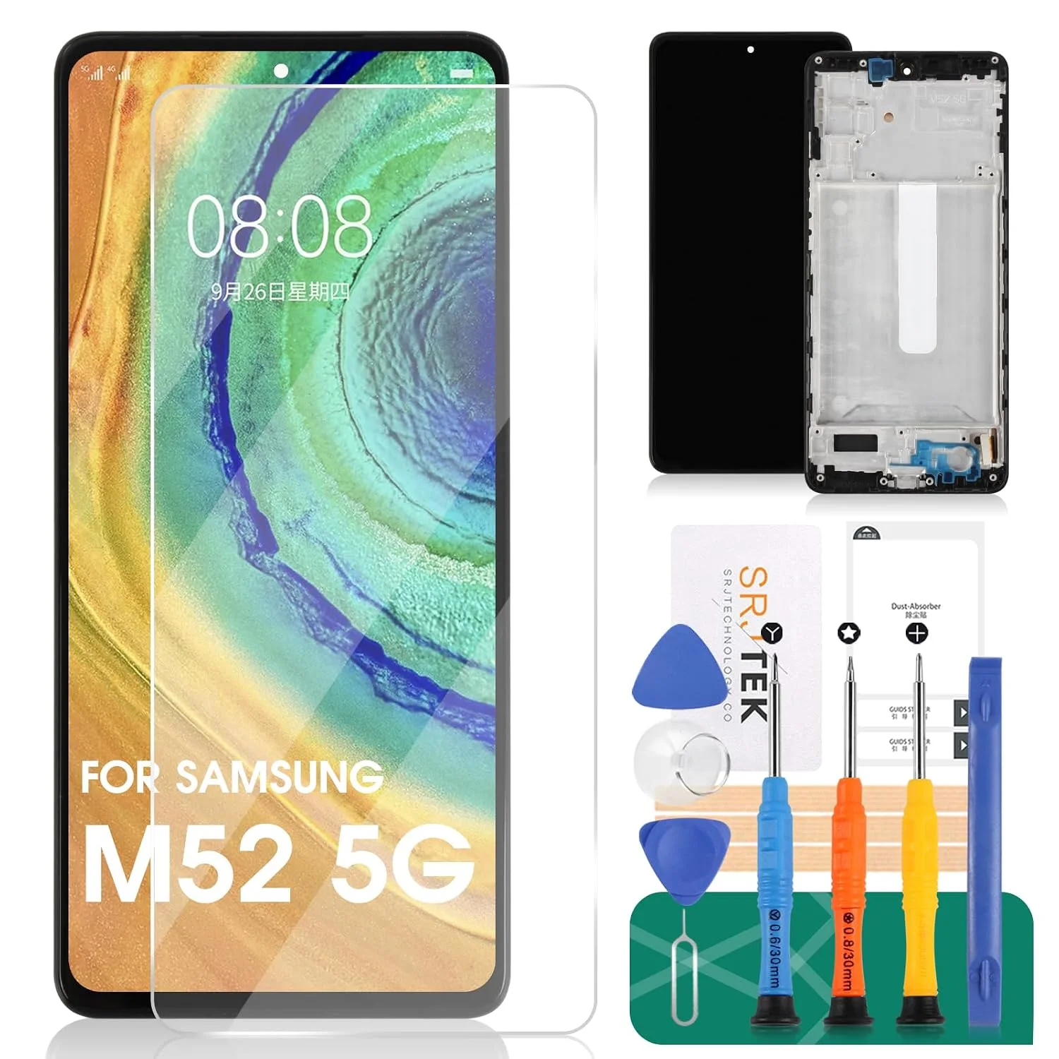 Samsung M52 5G Çıtalı Ekran Dokunmatik OLED