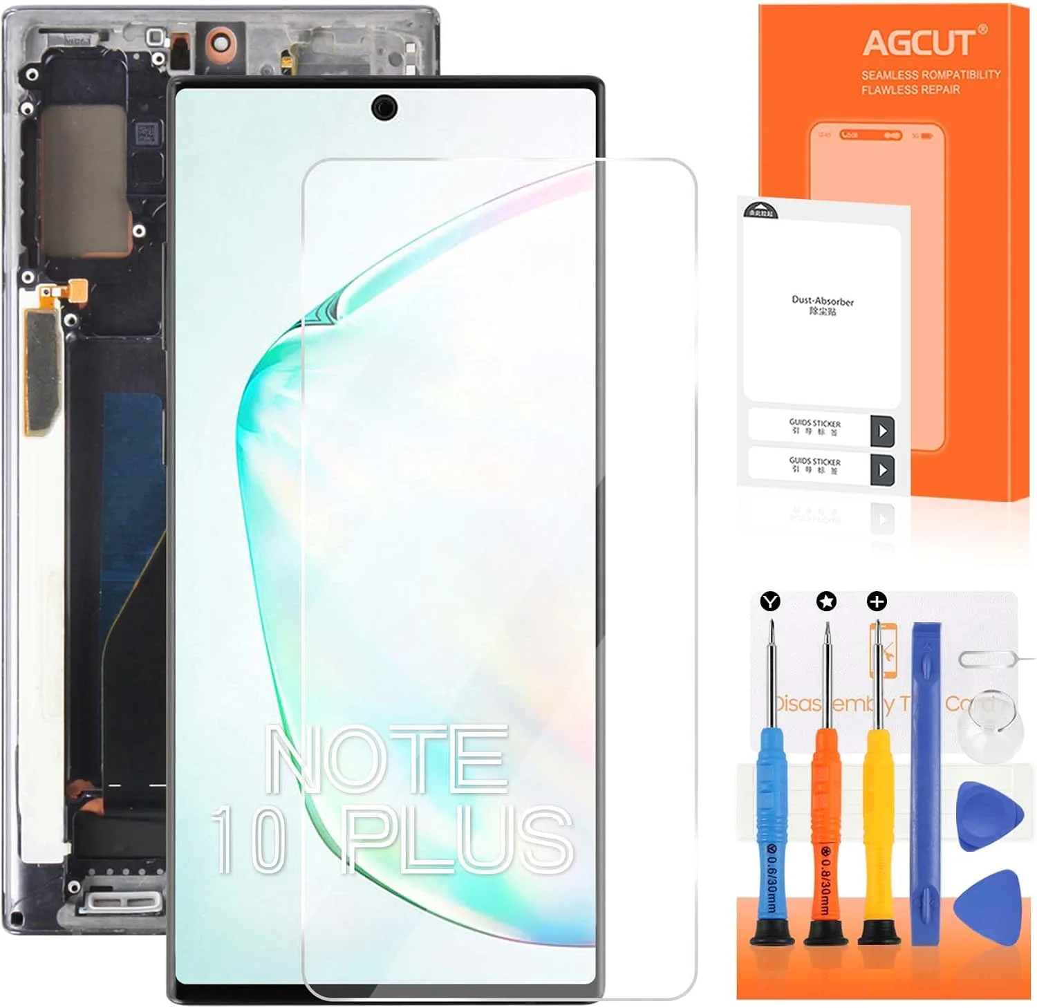 Samsung Note 10 Plus Çıtalı Ekran Dokunmatik Siyah SOFT OLED Kalite Ekran