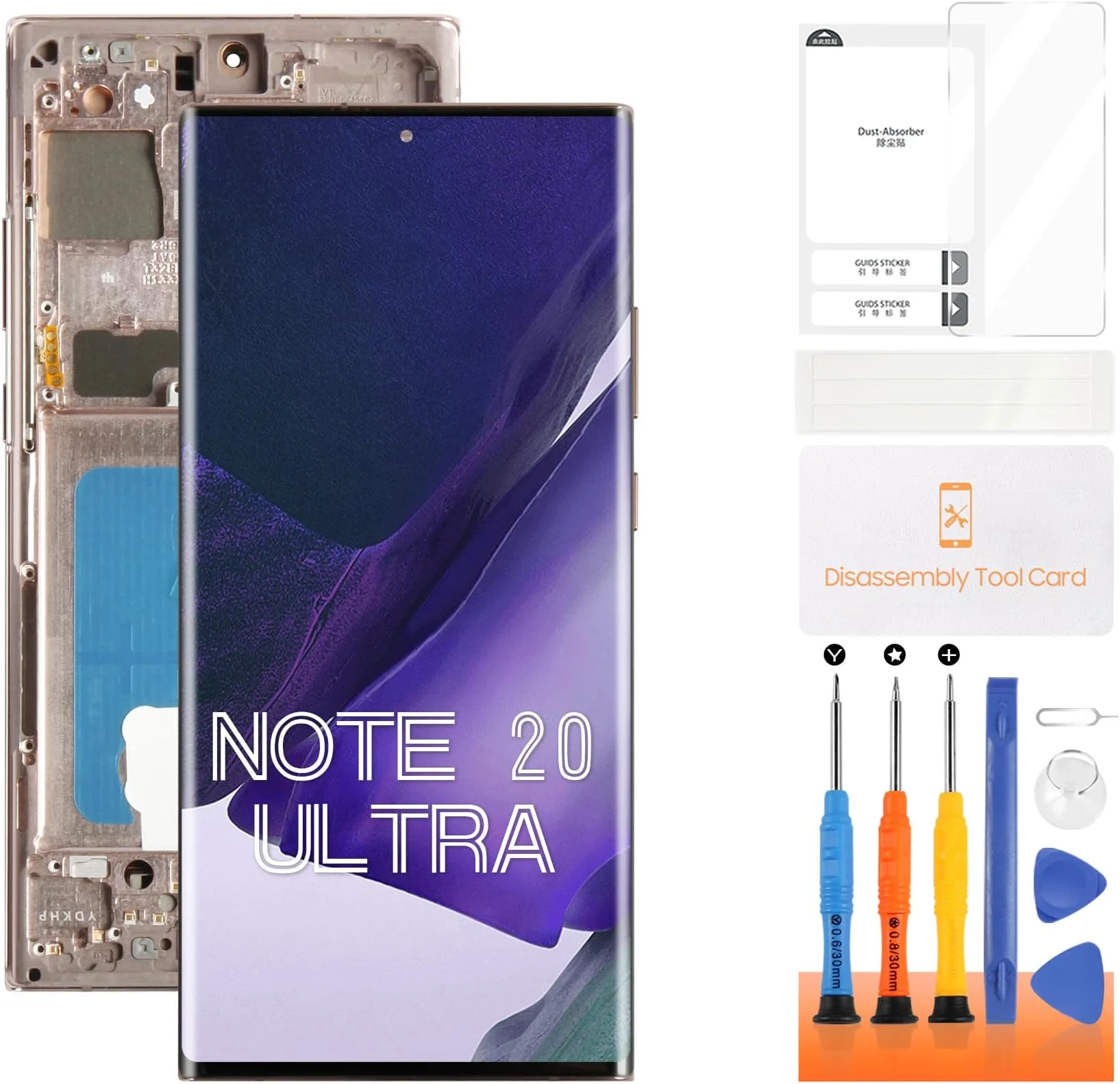 Samsung Note 20 Ultra Çıtalı Ekran Dokunmatik Gold SOFT OLED Kalite Ekran