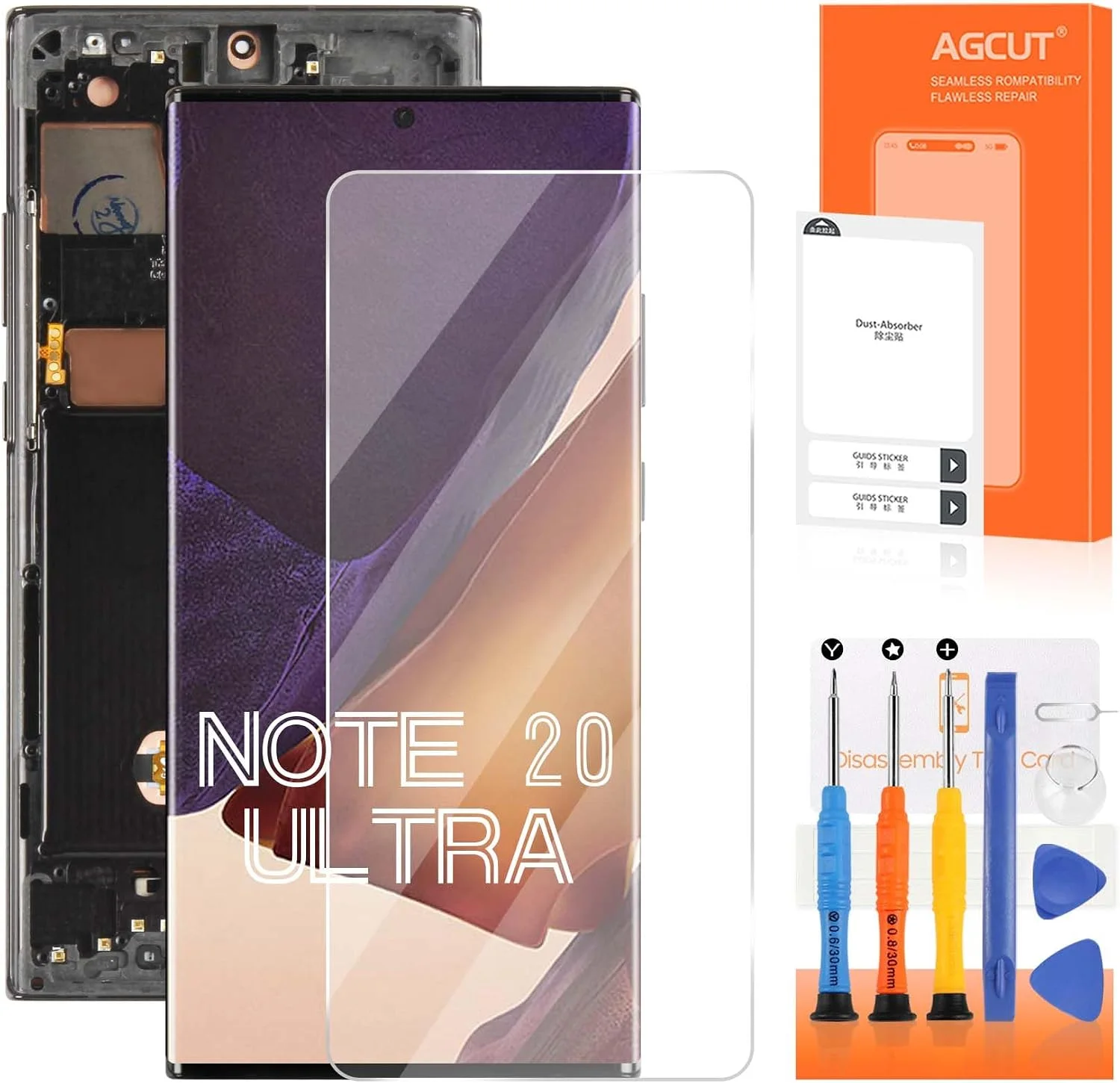 Samsung Note 20 Ultra Çıtalı Ekran Dokunmatik Siyah SOFT OLED Kalite Ekran