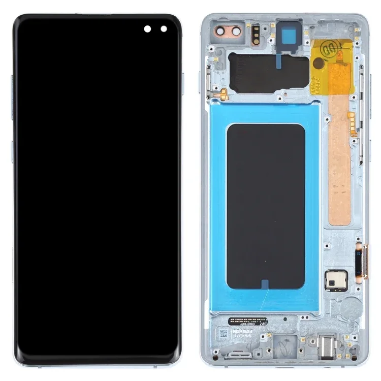 Samsung S10 Plus Çıtalı Ekran Dokunmatik Mavi SOFT OLED Kalite Ekran