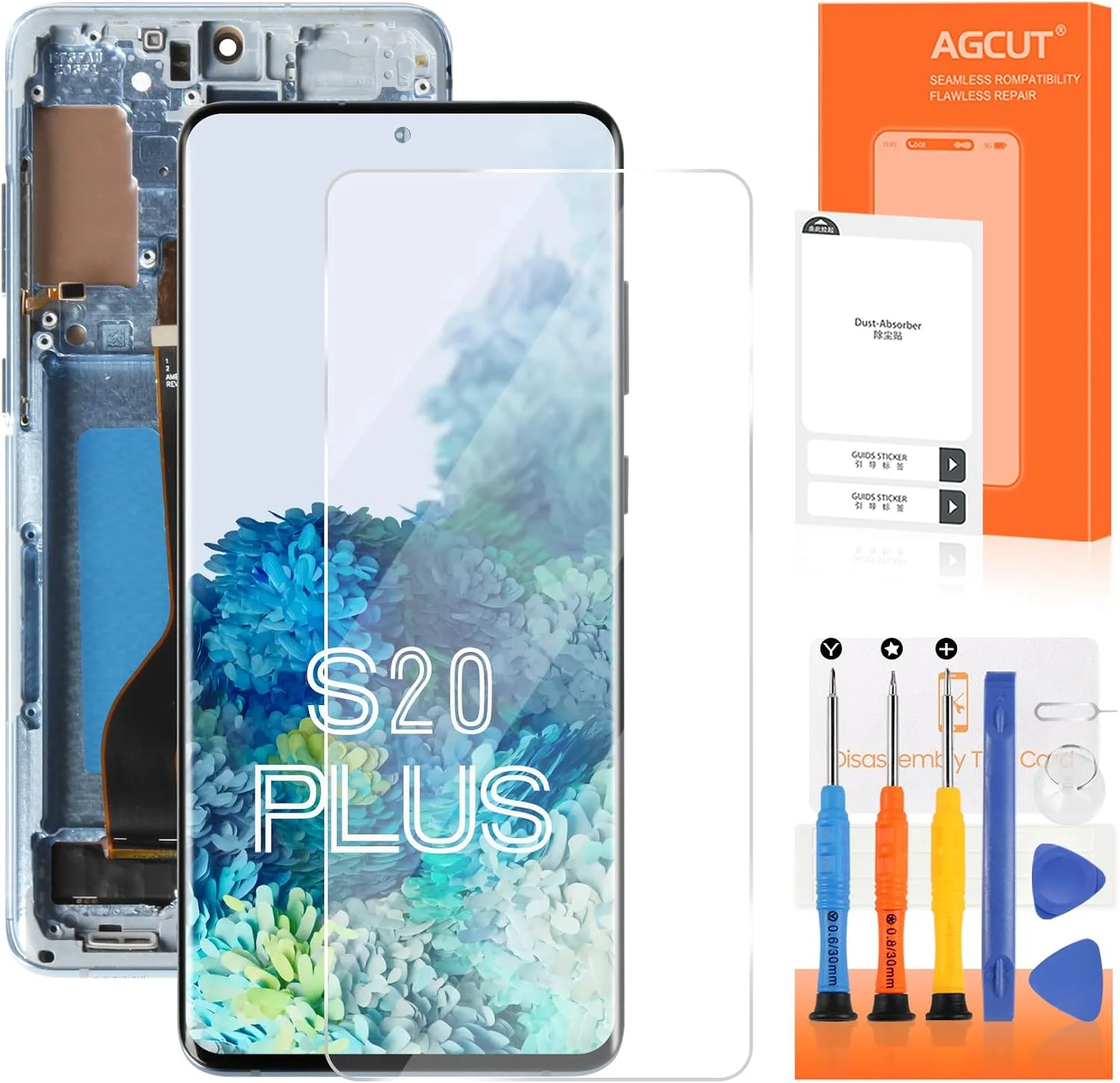 Samsung S20 Plus Çıtalı Ekran Dokunmatik Beyaz OLED