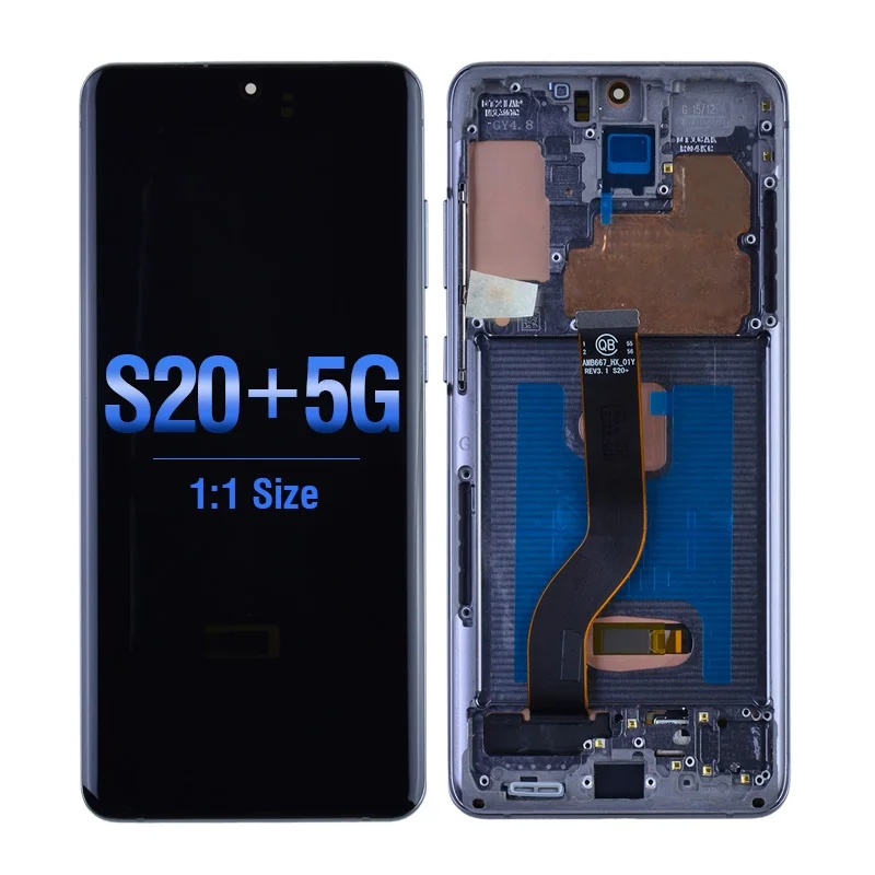 Samsung S20 Plus Çıtalı Ekran Dokunmatik Gray OLED