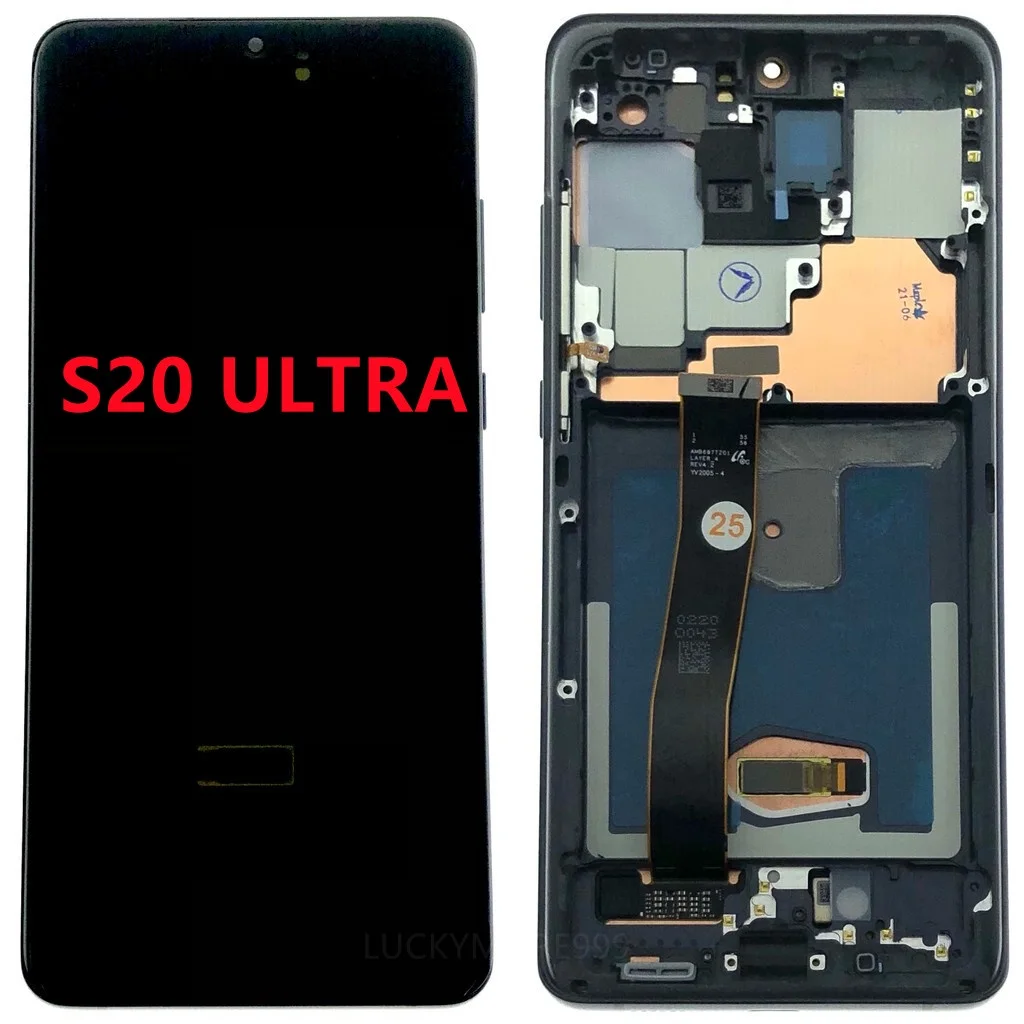 Samsung S20 Plus Çıtalı Ekran Dokunmatik Siyah OLED