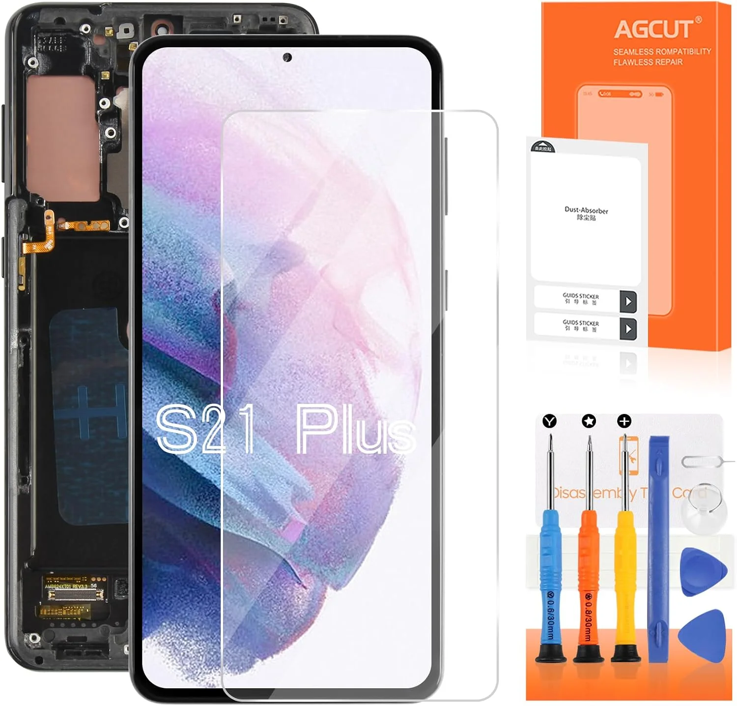 Samsung S21 Plus Çıtalı Ekran Dokunmatik Siyah A Plus Kalite Ürün