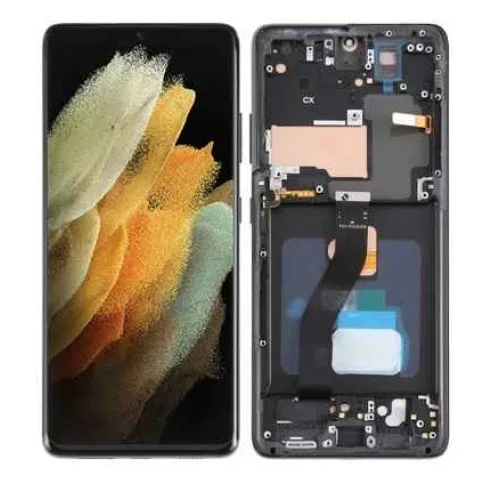 Samsung S21 Ultra Çıtalı Ekran Dokunmatik Siyah A Plus Kalite Ürün