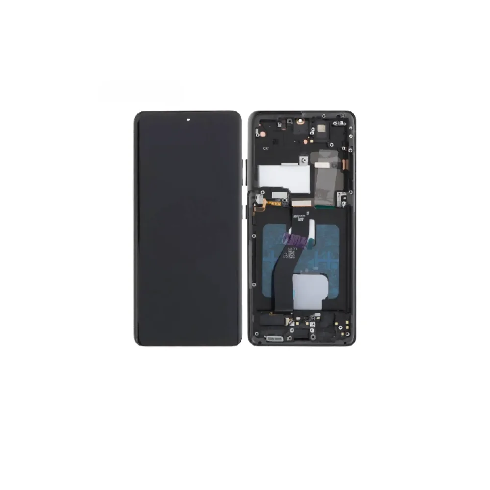 Samsung S21 Ultra Çıtalı Ekran Dokunmatik Siyah SOFT OLED Kalite Ekran
