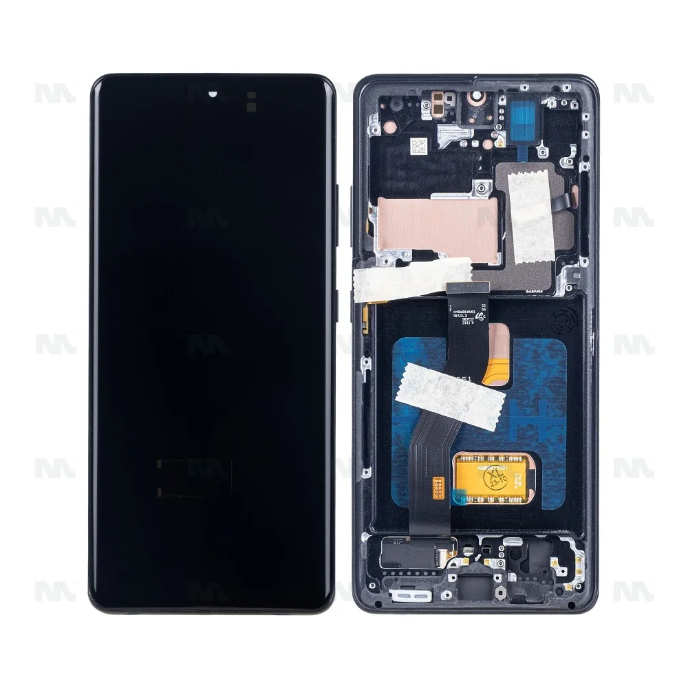 Samsung S21 Ultra Çıtalı Ekran Dokunmatik Siyah SOFT OLED Kalite Ekran