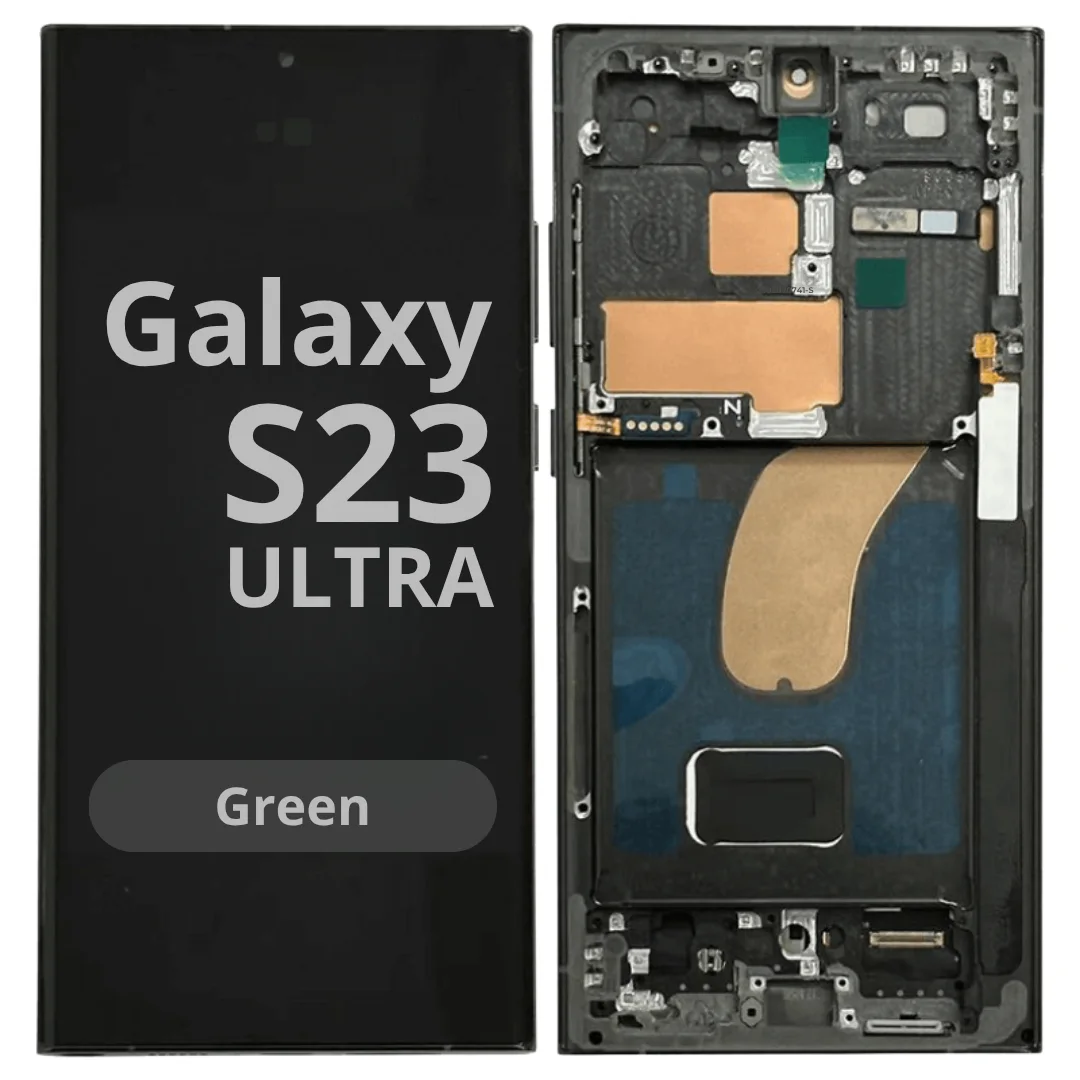Samsung S23 Ultra Çıtalı Ekran Dokunmatik Yesil SOFT OLED Kalite Ekran