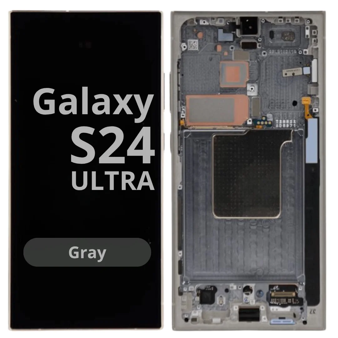 Samsung S24 Ultra Mor/gray Çıtalı Ekran Dokunmatik SOFT OLED Kalite Ekran