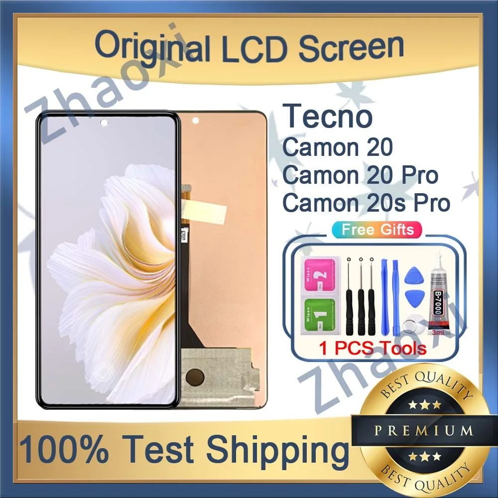 Tecno Camon 20 Pro 4G Çıtalı Ekran Dokunmatik Siyah SOFT OLED Kalite Ekran