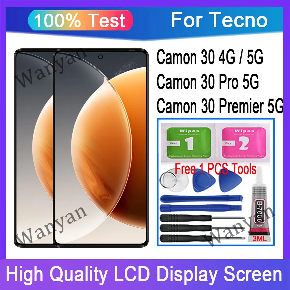 Tecno Camon 30 Pro 5G Çıtalı Ekran Dokunmatik Siyah SOFT OLED Kalite Ekran