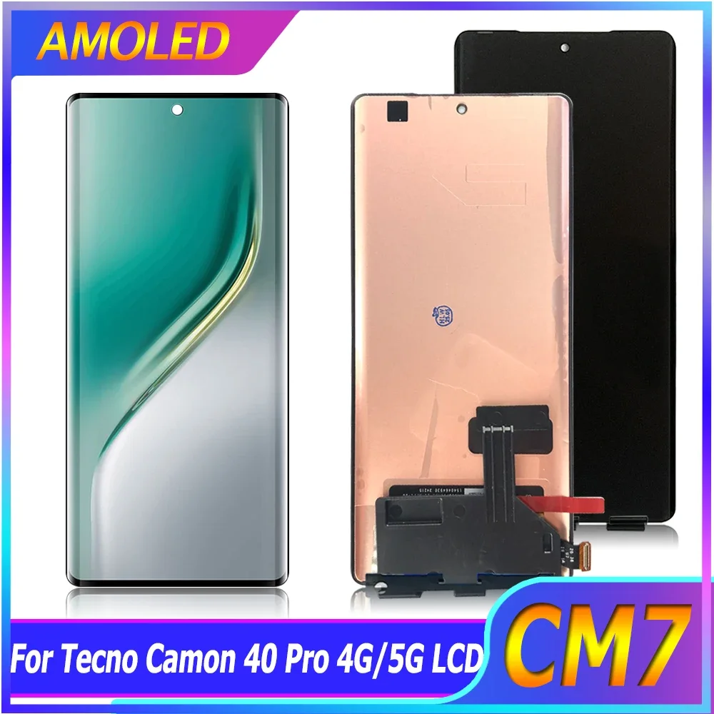 Tecno Camon 40 Pro 5G Çıtalı Ekran Dokunmatik Silver SOFT OLED Kalite Ekran