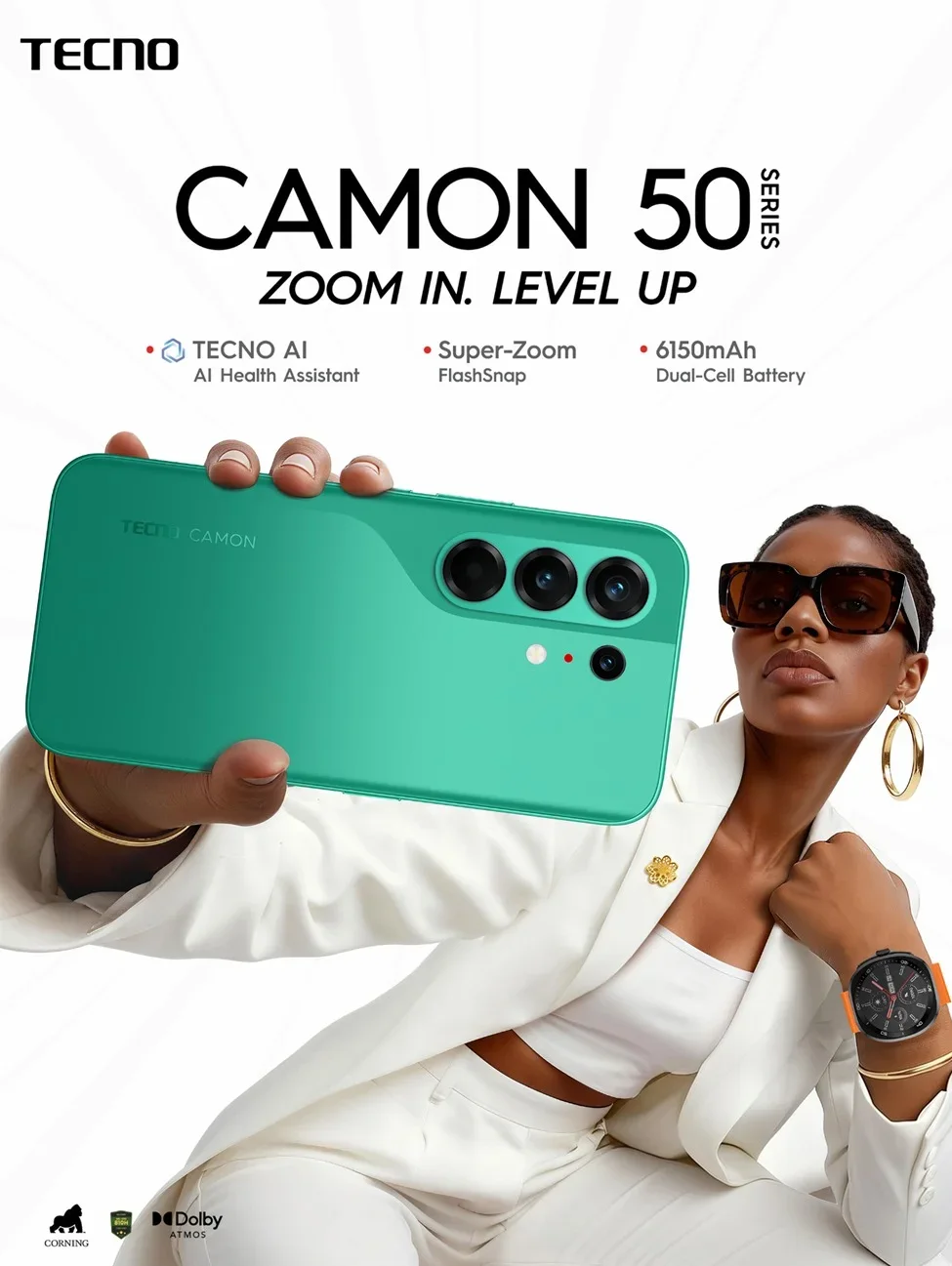 Tecno Camon 50 Ekran Dokunmatik SOFT OLED Kalite Ekran Çıtasız (Çerçevesiz)