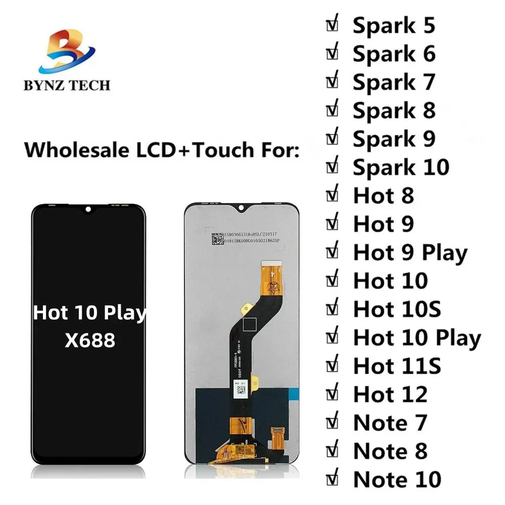 Tecno Hot 10 Play Ekran Dokunmatik Orijinal Çıtasız Ürün (Çerçevesiz)