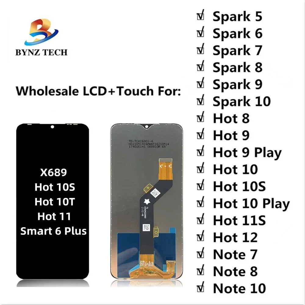 Tecno Hot 10S Ekran Dokunmatik Orijinal Çıtasız Ürün (Çerçevesiz)
