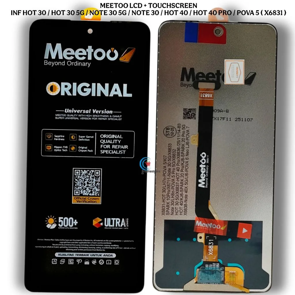 Tecno Hot 30 Çıtalı Ekran Dokunmatik Siyah Orijinal
