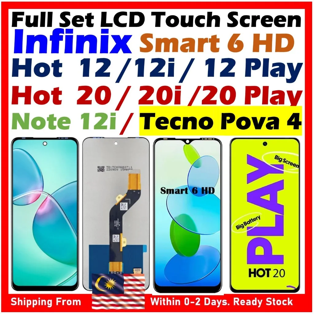 Tecno Ht 12i/20i Çıtalı Ekran Dokunmatik Siyah Orijinal