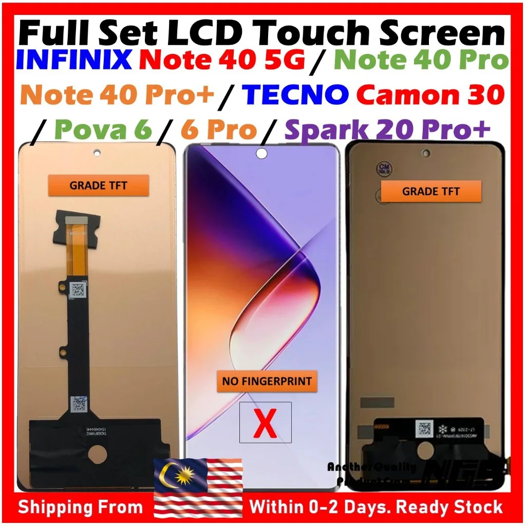 Tecno Note 40 Pro 5G Çıtalı Ekran Dokunmatik Siyah SOFT OLED Kalite Ekran