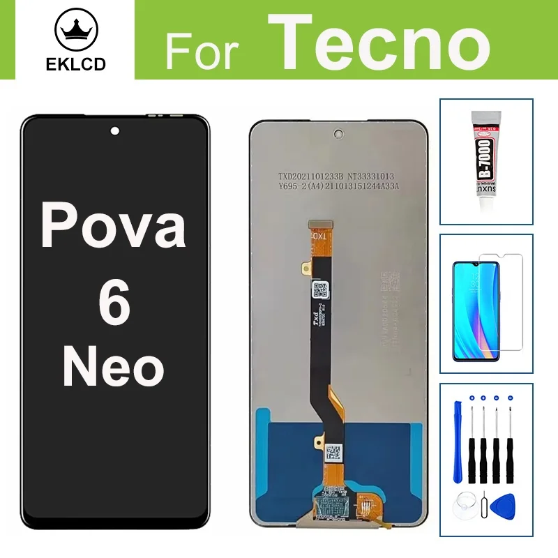 Tecno Pova 6 Neo 4G Ekran Dokunmatik SOFT OLED Kalite Ekran Çıtasız (Çerçevesiz)