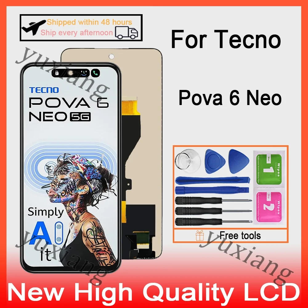 Tecno Pova 6 Neo 4G Ekran Dokunmatik SOFT OLED Kalite Ekran Çıtasız (Çerçevesiz)