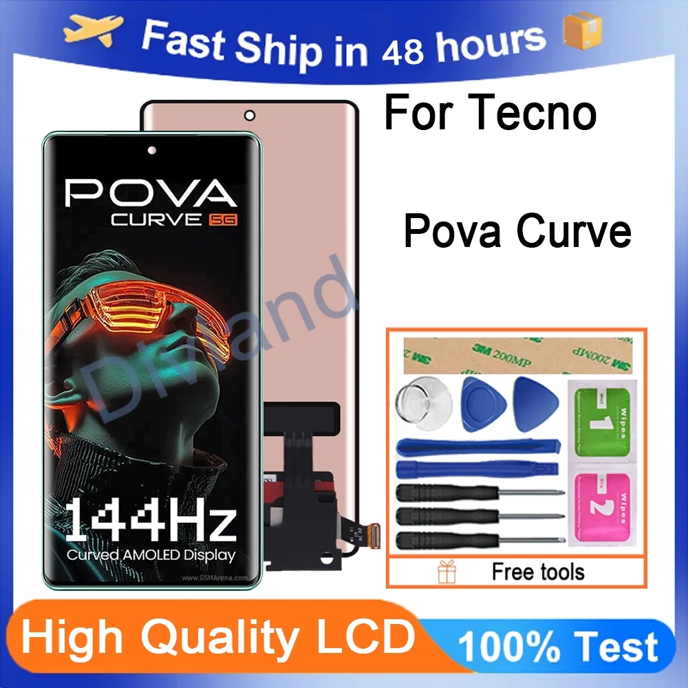 Tecno Pova Curve 5G Çıtalı Ekran Dokunmatik Silver SOFT OLED Kalite Ekran