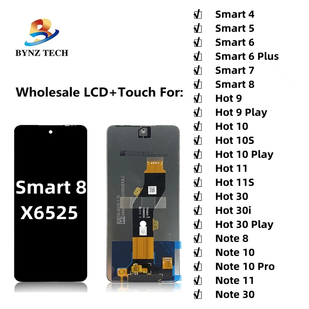 Tecno Smart 8 Ekran Dokunmatik Orijinal Çıtasız Ürün (Çerçevesiz)