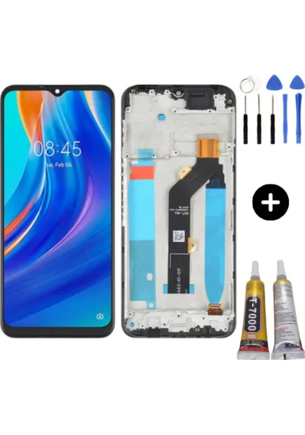 Tecno Spark 7T Çıtalı Ekran Dokunmatik Siyah Orijinal