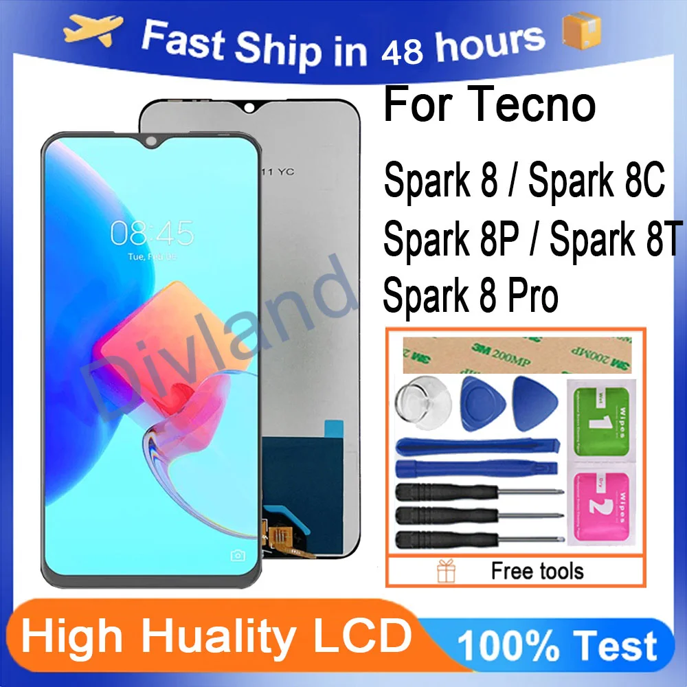 Tecno Spark 8T Çıtalı Ekran Dokunmatik Siyah Orijinal