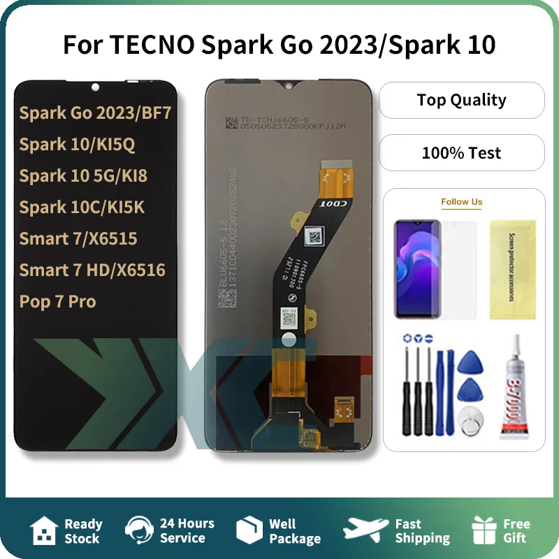 Tecno Spark Go 2023 Ekran Dokunmatik Orijinal Çıtasız Ürün (Çerçevesiz)
