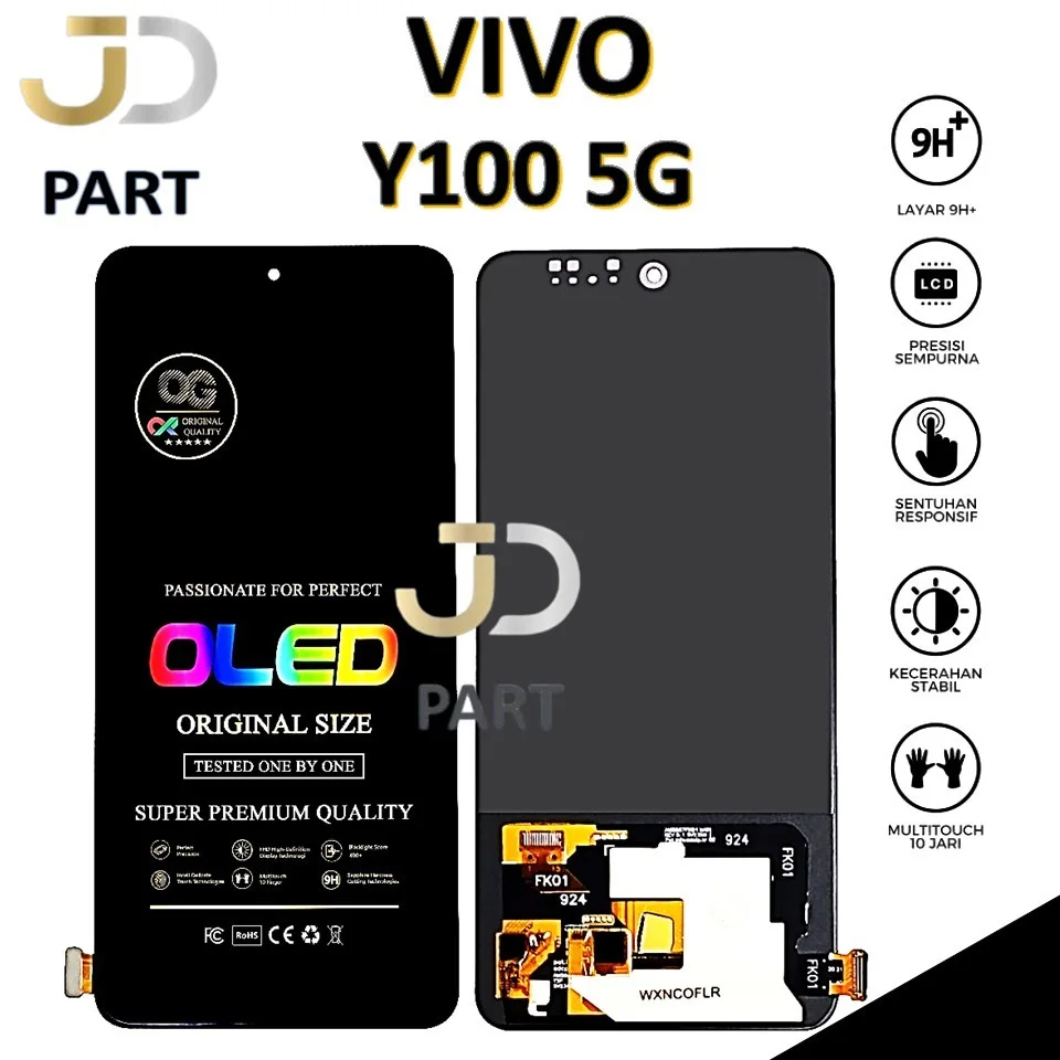 Vivo Y100 5G Ekran Dokunmatik OLED FK01 Çıtasız (Çerçevesiz)