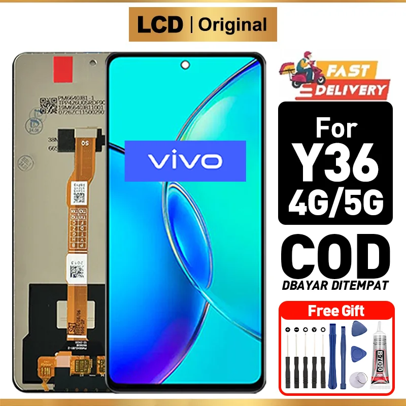 Vivo Y36 4G Ekran Dokunmatik Orijinal Çıtasız Ürün (Çerçevesiz)