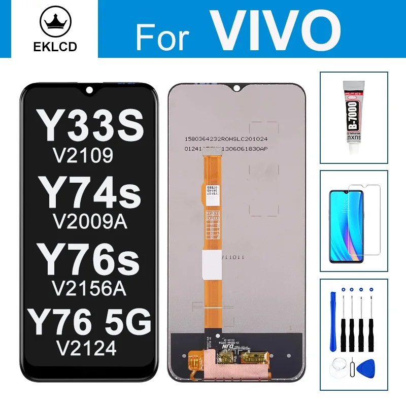 Vivo Y76s Ekran Dokunmatik Orijinal Çıtasız Ürün (Çerçevesiz)