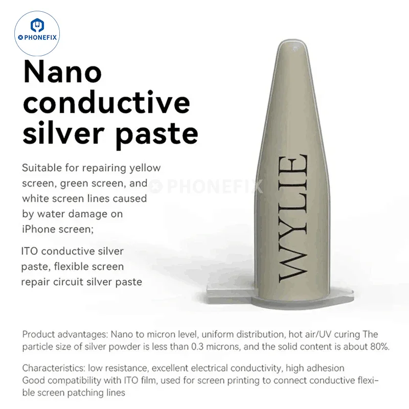 Wylie Nano İletken Pasta (iPhone ekranlarında su hasarından kaynaklanan sarı ekran, yeşil ekran, beyaz ekran çizgilerini onarmak için uygundur.)