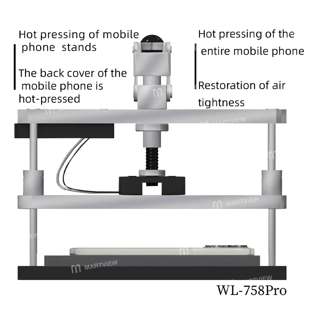 Wylie WL-758Pro Ekran / Arka Kapak Tamiri için Isıtma ve Basınç Tutma Masası