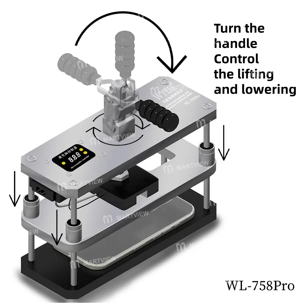 Wylie WL-758Pro Ekran / Arka Kapak Tamiri için Isıtma ve Basınç Tutma Masası