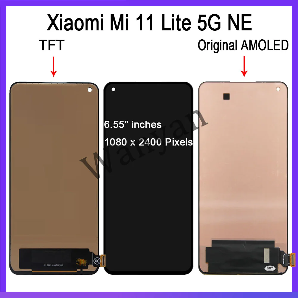 Xiaomi Mi 11 Lite 5G Ekran Dokunmatik A Plus Kalite Ürün Çıtasız (Çerçevesiz)