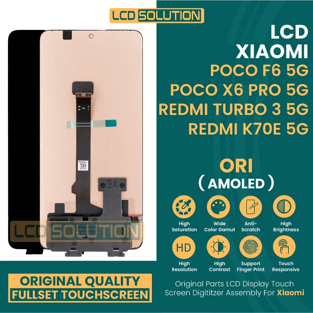 Xiaomi Pococo F6 Ekran Dokunmatik SOFT OLED Kalite Ekran Çıtasız (Çerçevesiz)