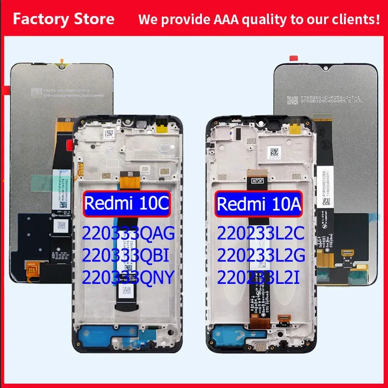 Xiaomi Redmi 10A Ekran Dokunmatik Orijinal Çıtasız Ürün (Çerçevesiz)