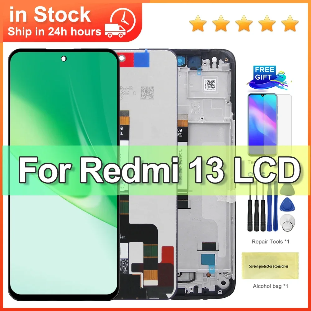 Xiaomi Redmi 13 Ekran Dokunmatik Orijinal Çıtasız Ürün (Çerçevesiz)