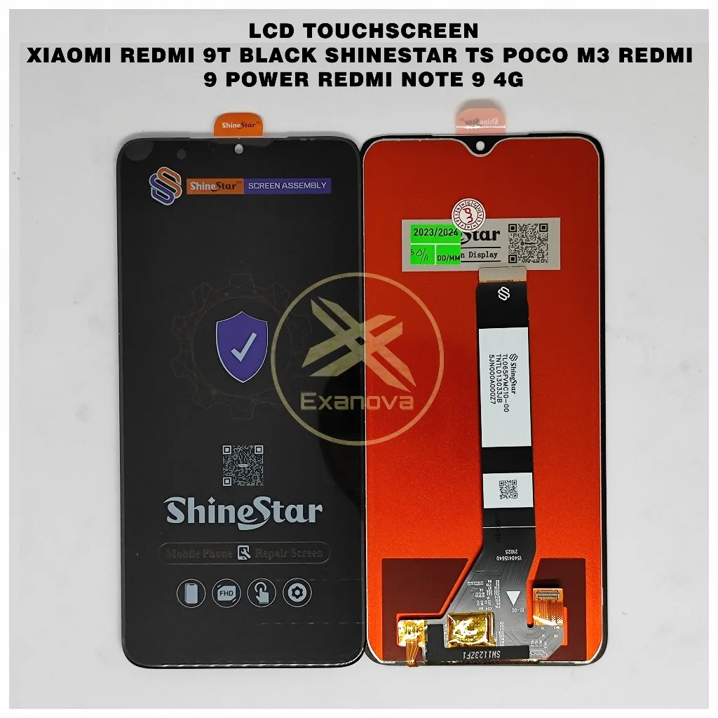 Xiaomi Redmi 9T/Redmi Poco M3 Çıtalı Ekran Dokunmatik Siyah Orijinal