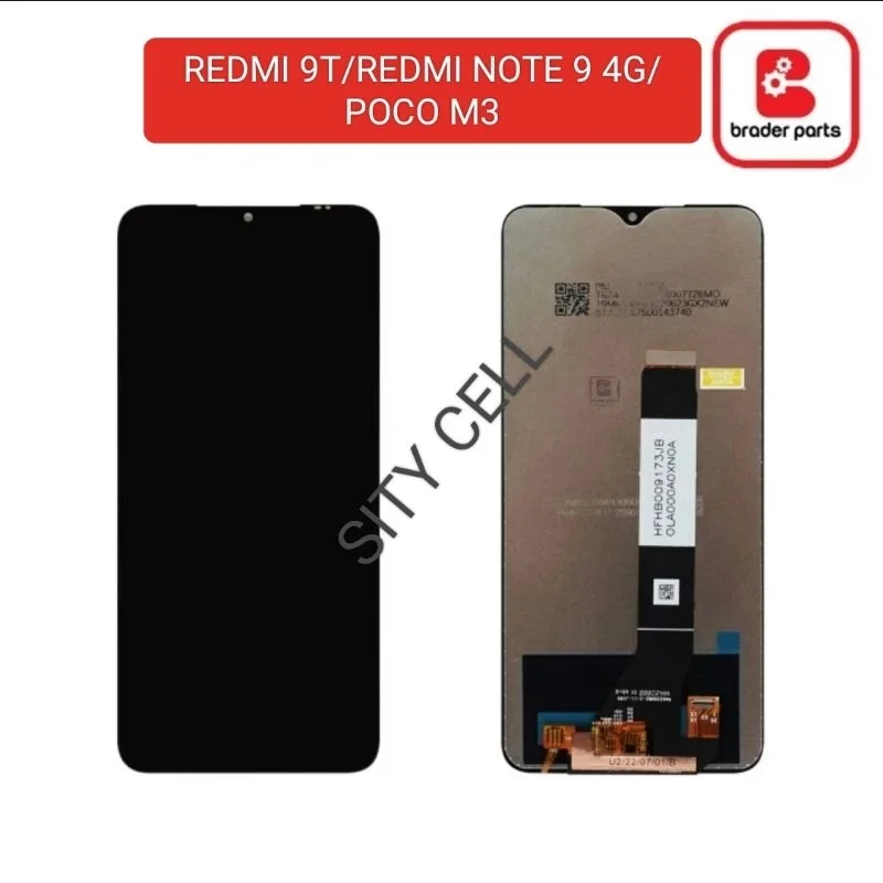 Xiaomi Redmi 9T/Redmi Poco M3 Çıtalı Ekran Dokunmatik Siyah Orijinal