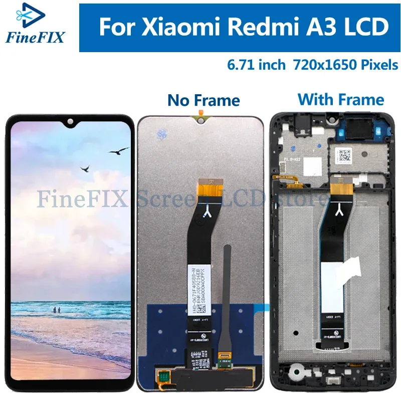 Xiaomi Redmi A3 Ekran Dokunmatik Orijinal Çıtasız Ürün (Çerçevesiz)
