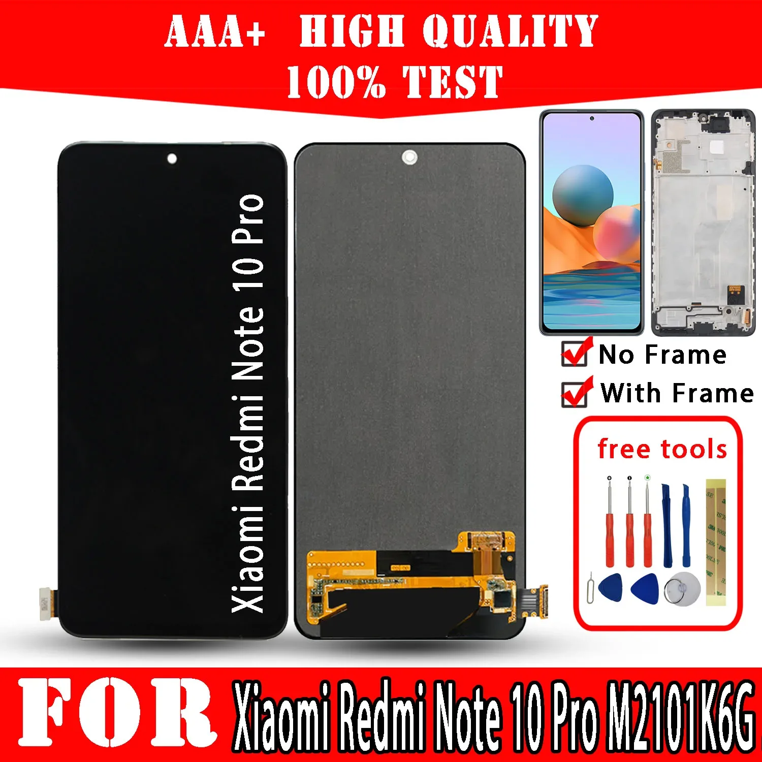 Xiaomi Redmi Note 10 Pro 4G Ekran Dokunmatik A Plus Kalite Ürün Çıtasız (Çerçevesiz)