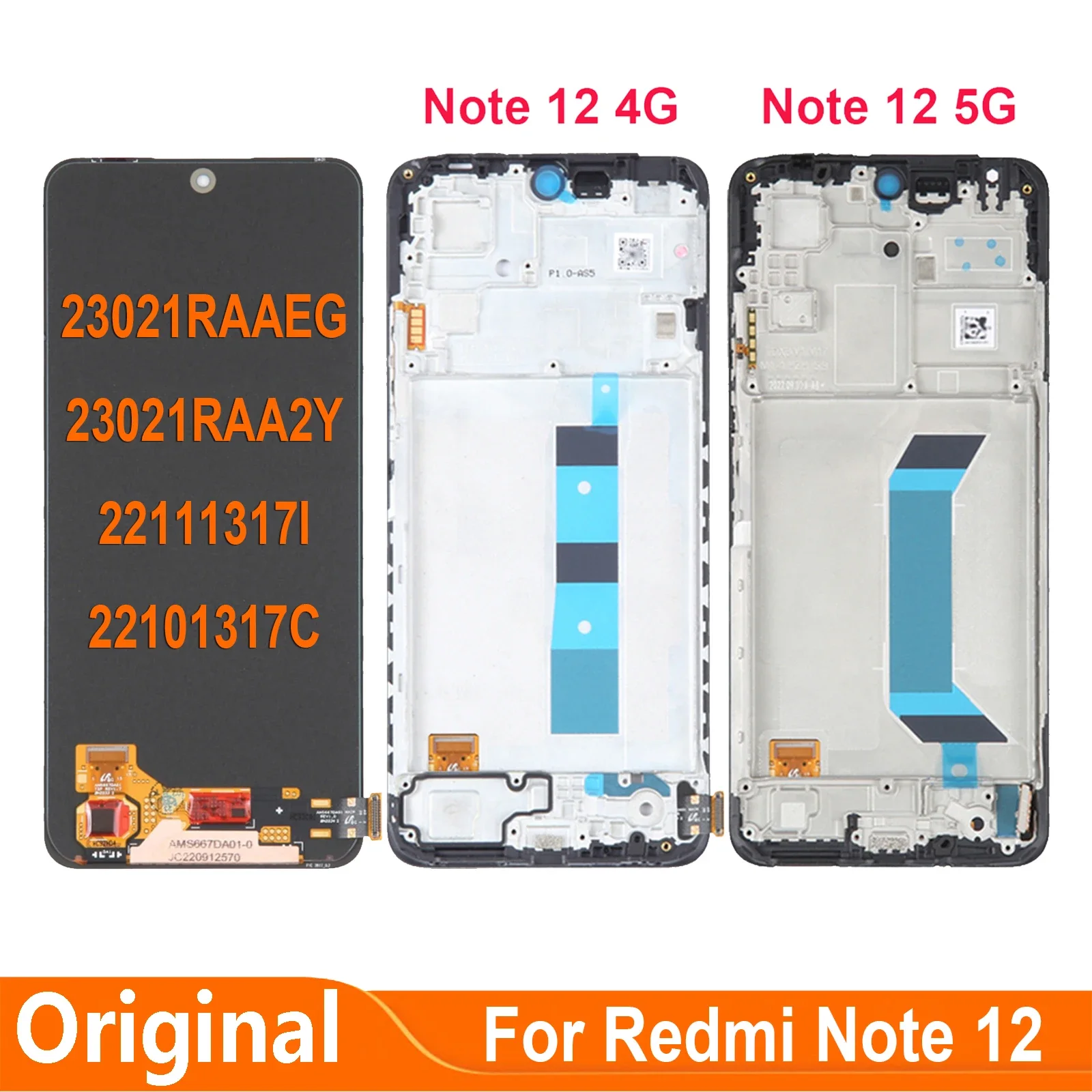 Xiaomi Redmi Note 12 5G Ekran Dokunmatik A Plus Kalite Ürün Çıtasız (Çerçevesiz)