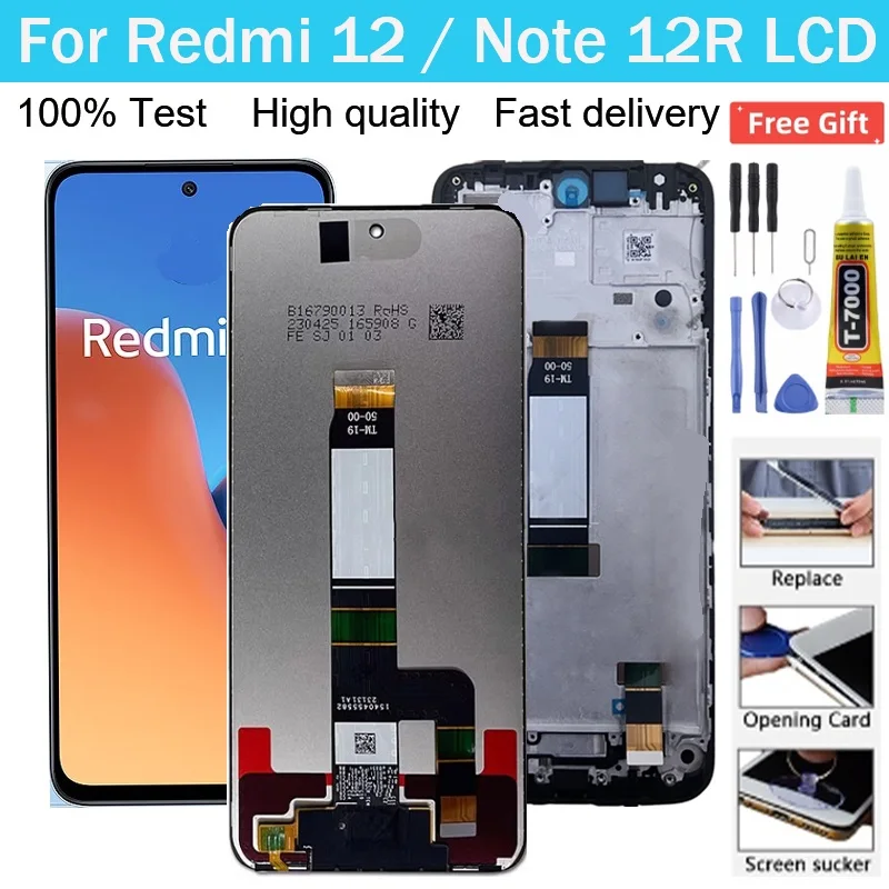 Xiaomi Redmi Note 12R Ekran Dokunmatik Orijinal Çıtasız Ürün (Çerçevesiz)