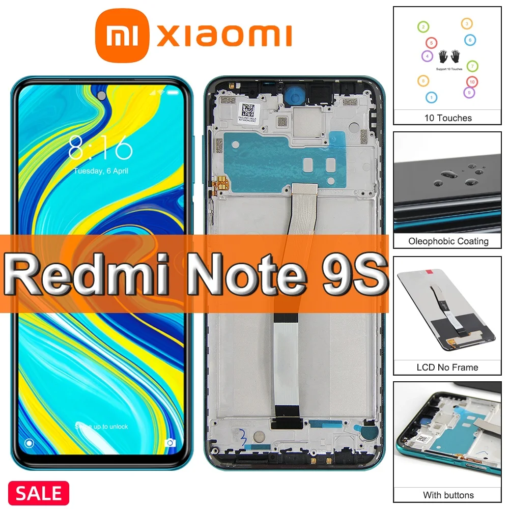 Xiaomi Redmi Note 9S Ekran Dokunmatik Orijinal Çıtasız Ürün (Çerçevesiz)